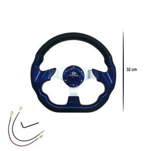 TIMON DEPORTIVO NEGRO AZUL 32CM 50MM SPARCO SY-GZFXP0183
