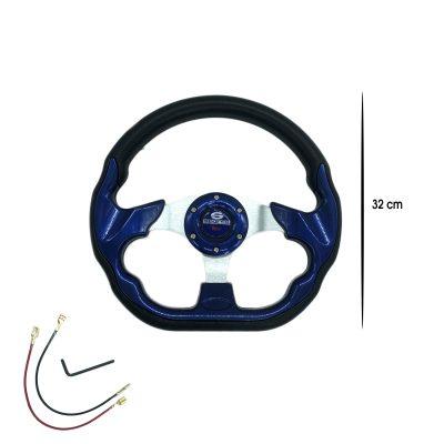 TIMON DEPORTIVO NEGRO AZUL 32CM 50MM SPARCO SY-GZFXP0183