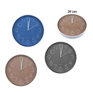 RELOJ DE PARED PLASTICO 30CM VARIOS COLORES