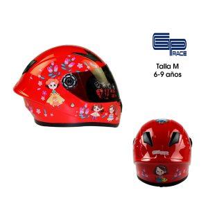 CASCO P/MOTO INFANTIL ROJO MEDIANO MUÑECAS