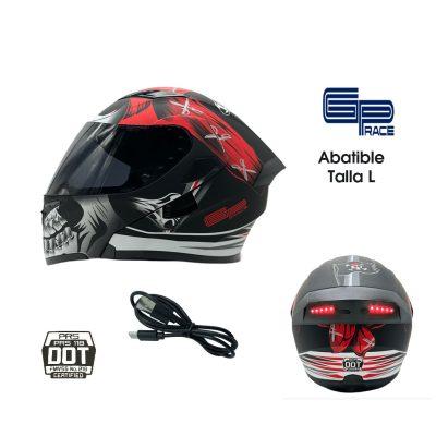 CASCO P/MOTO ABATIBLE LED CERTIFICADO PRS PIRATA L