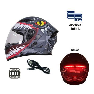 CASCO P/MOTO  ABATIBLE GP  C/LED  DINO CERTIFICADO GRANDE