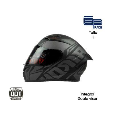 CASCO P/MOTO CERTIFICADO INTEGRAL GP DOBLE VISOR AIR GRAY LARGE