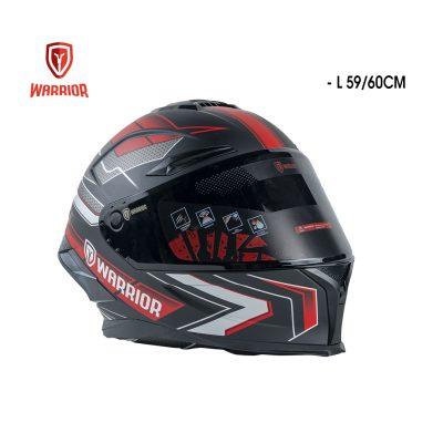 CASCO P/MOTO CERTIFICADO PINLOCK INTEGRAL WARRIOR DOT/ECE RIDER ROJO L