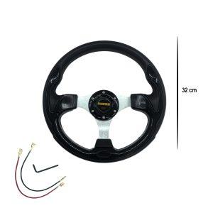 TIMON DEPORTIVO NEGRO NEGRO 32CM 50MM MOMO SY-GZFXP0178