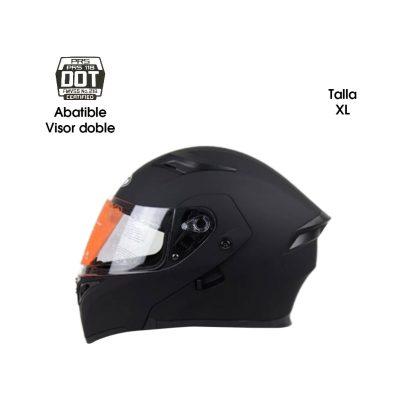 CASCO P/MOTO CERTIFICADO ABATIBLE PRS NEGRO MATE XL