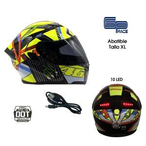 CASCO P/MOTO  ABATIBLE GP 46  C/LED CERTIFICADO EXTRA GRANDE