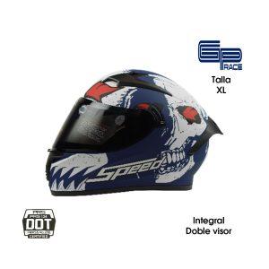 CASCO P/MOTO CERTIFICADO INTEGRAL GP DOBLE VISOR SPEED SKULL XL