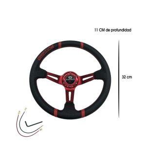 TIMON DEPORTIVO ROJO PVC 350MM SPARCO SY-GZFXP0102A