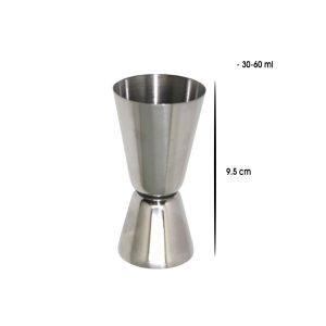 VASO DOSIFICADOR JIGGER ACERO INOX 2 Y 1 ONZA