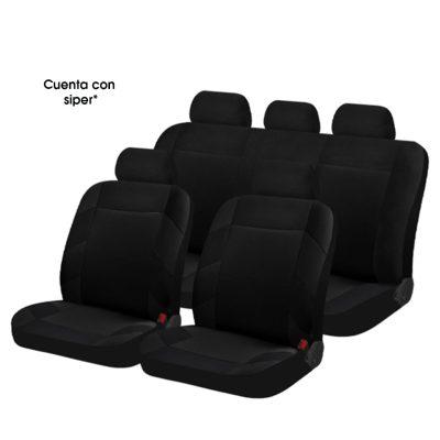 FUNDA P/ASIENTO DE TELA  P/SUV 11 PCS C/ZIPER NEGRO 16-7854-NN