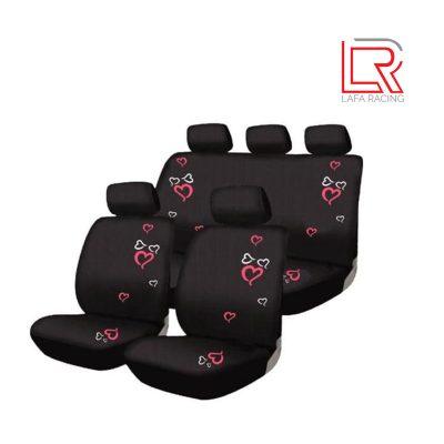 FUNDA P/ASIENTO CORAZON NEGRO 9 PCS 16-9911