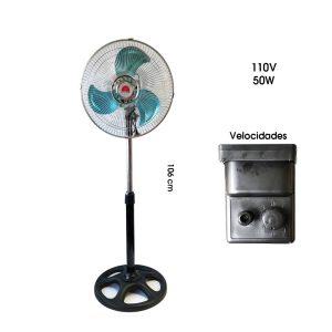VENTILADOR PEDESTAL 12 METALICO CROM 267-3 3VEL