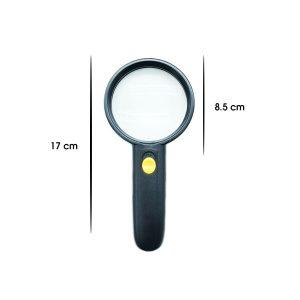LUPA 7CM C/LUZ BLANCA 2 LED MG6B-5A X 2.5 MAGNIFIER