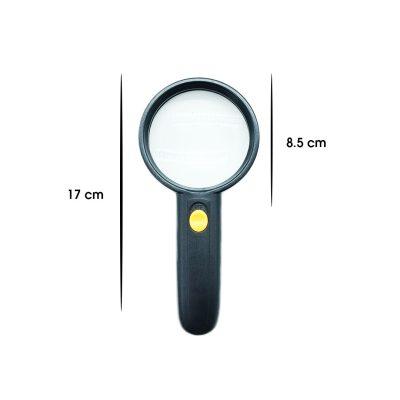 LUPA 7CM C/LUZ BLANCA 2 LED MG6B-5A X 2.5 MAGNIFIER