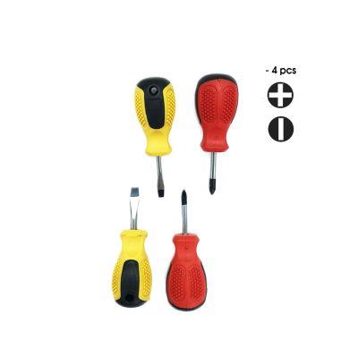 DESARMADORES STUBBY CRUZ/PLANO IMAN 4 PCS GQ-410