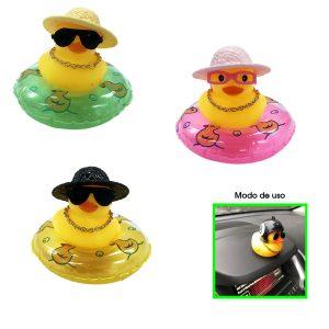 ADORNO PATO CON SALVAVIDAS LENTES Y SOMBRERO DE COLORES 231921