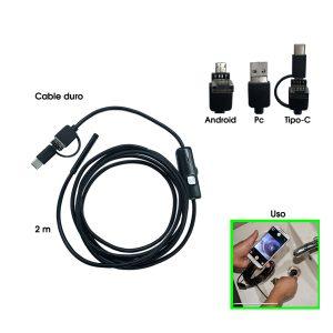 CAMARA ENDOSCOPICA C/ LED 3 EN 2MTS CABLE DURO