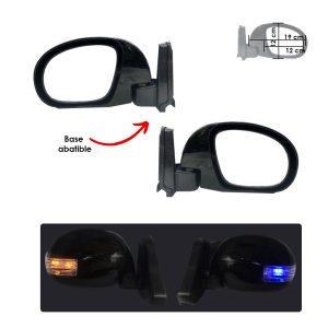 RETROVISOR 2 PCS NEGRO C/LUZ AMARILLA Y AZUL ABATIBLE HQ9030B