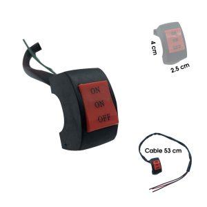 SWITCH DE LUCES P/MOTO NEGR/ROJO ON/ON/OFF 2331001