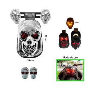 LAMPARA P/MOTO LED CALACA CROMADA STOP HQ2370607
