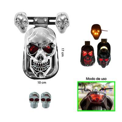 LAMPARA P/MOTO LED CALACA CROMADA STOP HQ2370607