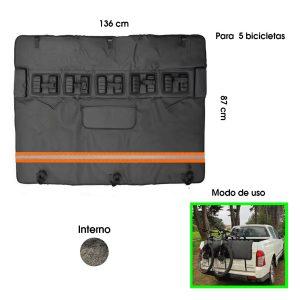 PORTA BICICLETA PARA PICK UP C/ REFLECTIVO INTERIOR AFELPADO 136X87CM HQ2380902