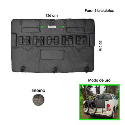 PORTA BICICLETA PARA PICK UP CON BOLSOS 136X83CM INTERIOR AFELPADO HQ2380903