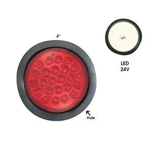 LAMPARA P/BUS ROJA REDONDA 4" 24V SY-HWD0049C