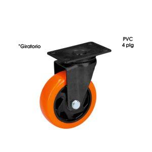 RODO GIRATORIO NEGRO C/NARANJA PVC 4 PLG (100MM)