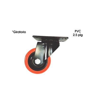RODO GIRATORIO 2.5PLG (60MM) NEGRO C/NARANJA PVC