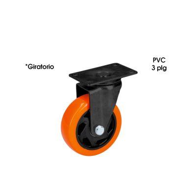 RODO GIRATORIO 3 PLG (70MM) PVC NEGRO C/NARNAJA