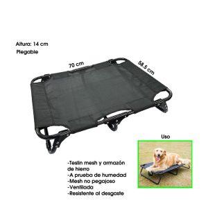 CAMA P/MASCOTA ELEVADA MALLA SMALL 58.5X70X14CM MOB-1