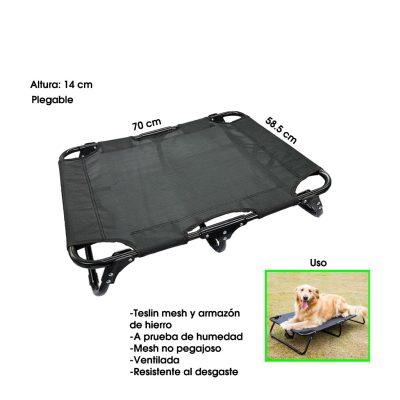 CAMA P/MASCOTA ELEVADA MALLA SMALL 58.5X70X14CM MOB-1