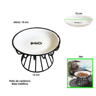 PLATO P/MASCOTA CERAMICO CON STAND 10X15X13CM TB23-1
