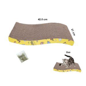 RASCADOR Y CAMITA P/GATO 42.5X21CM ESTAMPADO GATITOS  ZA-1