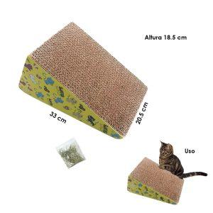 RASCADOR TRIANGULAR P/GATO 33X20.5X18.5CM ESTAMPADO GATITOS ZA-4A