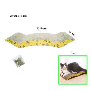 RASCADOR  Y CAMA P/GATO 42.5X21X6.5CM GATITOS AMARILLO ZA-5