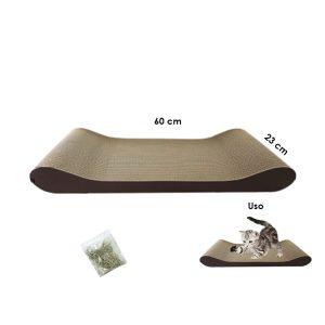 RASCADOR Y CAMA P/GATO 23X60CM CAFE OSCURO ZA-6B