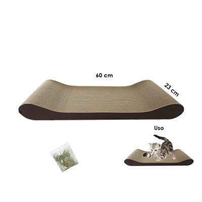 RASCADOR Y CAMA P/GATO 23X60CM CAFE OSCURO ZA-6B
