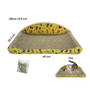 RASCADOR Y CAMA P/GATO 12.5X25.5X60CM ZA-7B