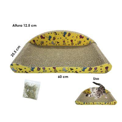 RASCADOR Y CAMA P/GATO 12.5X25.5X60CM ZA-7B