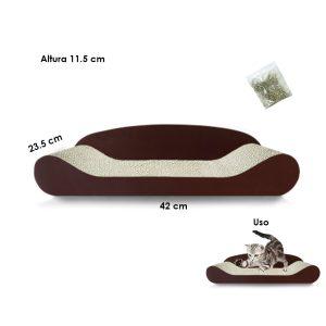 RASCADOR Y CAMA P/GATO 11.5X23.5X42CM CAFE OSCURO ZA-8A