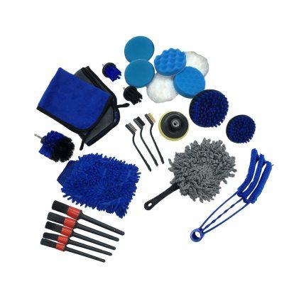 CEPILLOS Y TOALLAS LIMPIADORES KIT CAR DETAILING 25 PCS SY-XCS0043A