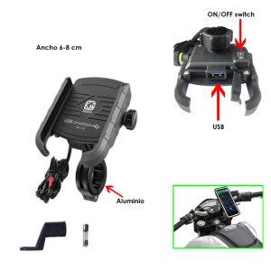 PORTA CELULAR PARA MOTO DE ALUMINIO C/USB 0317-2