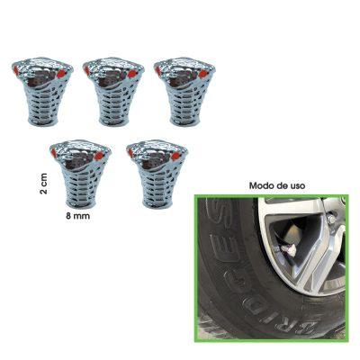 TAPONES P/VALVULA COBRA SILVER  5 PCS HH-5