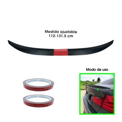 SPOILER TRASERO P/CARRO 3 PCS NEGRO MATE RED SY-WY0056