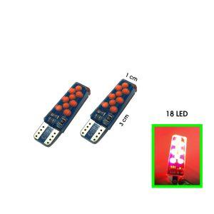 BOMBILLO T10 ROJO 18 LED CD-190616-1 FLASH