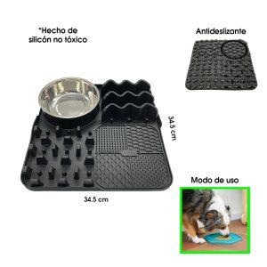 PLATO P/MASCOTA SILICON ANTI ANSIEDAD LARGE 34.5X34.5CM DAN-09-6