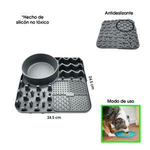 PLATO P/MASCOTA SILICON ANTI ANSIEDAD SMALL 24.5X24.5CM DAN-09-7